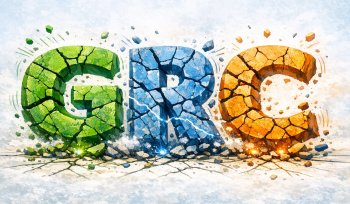 The letters GRC cracking and shaking